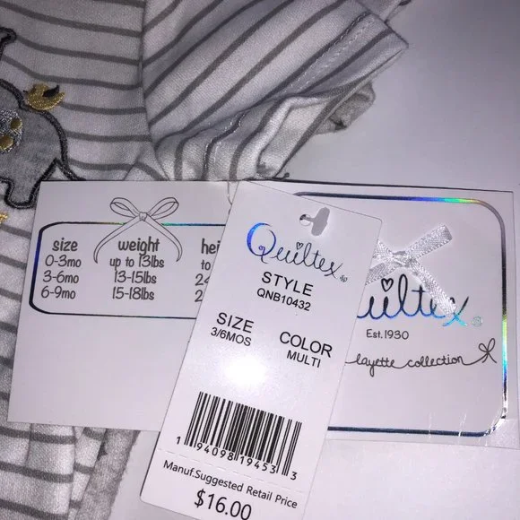 Quiltex "I Love You Most" body suits 3 Pack - Picture 2 of 2